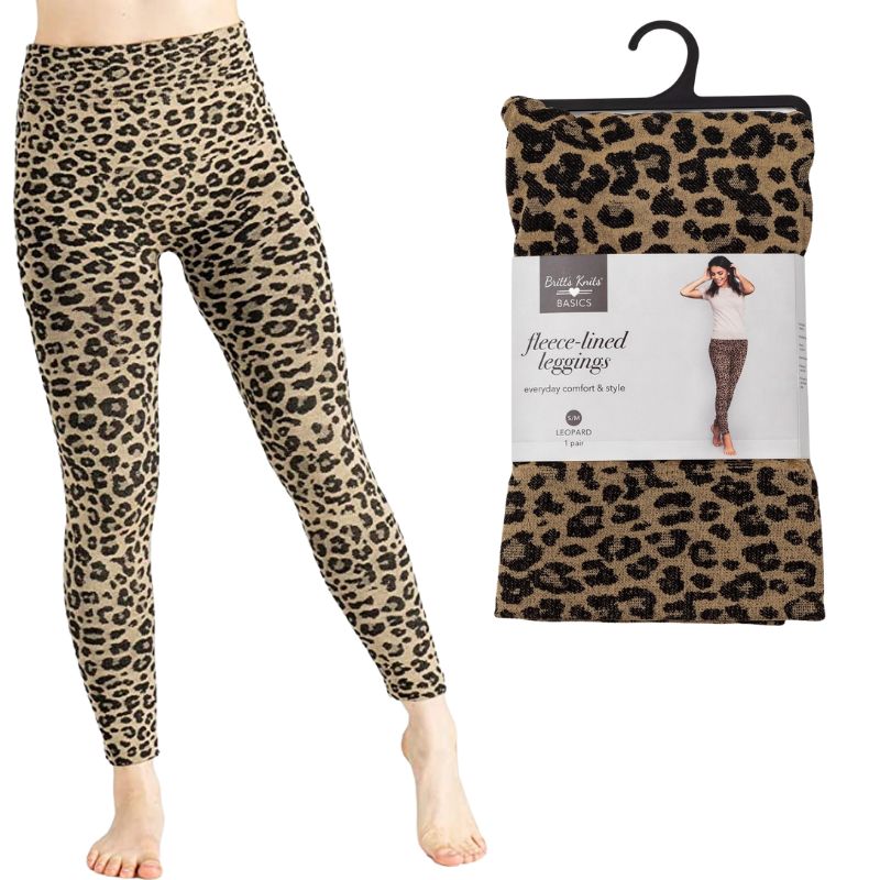 Leopard Fleece-Lined Leggings